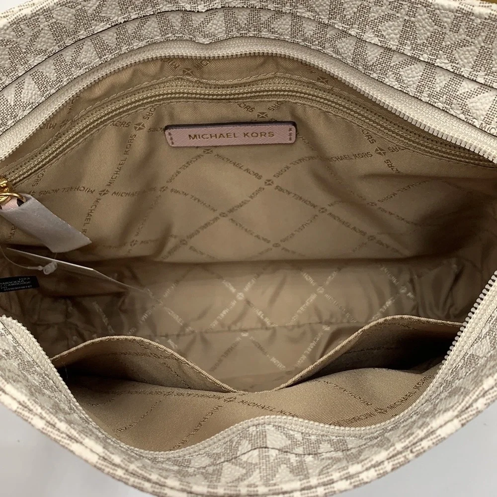 MICHAEL KORS Jet Set Travel Large Logo Messenger Bag POWDER BLUSH MULTI